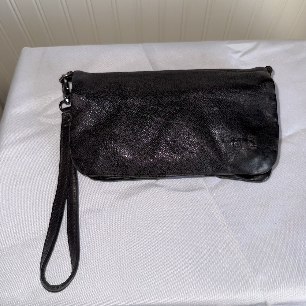 Bed Stu Cadence Crossbody Bag Purse Wristlet Cards Black Distressed Leather